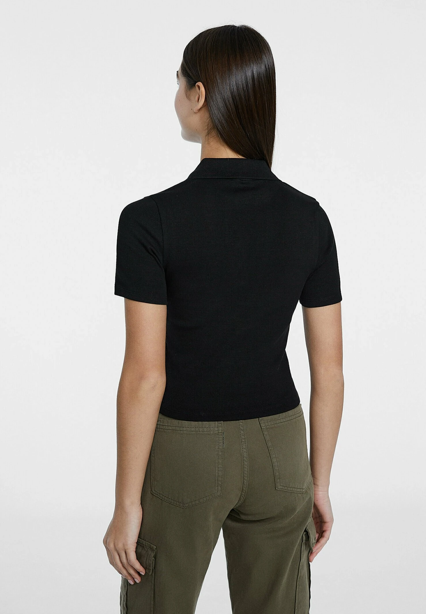 Stradivarius With Buttons PoloBlack Donna T-shirt E Top STH21D1HP-Q11 5 Stradivarius With Buttons PoloBlack Donna T-shirt E Top STH21D1HP-Q11 - immagine 3