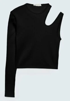 Stradivarius Asymmetric Seamless With Double Strap DetailMaglietta A Manica LungaBlack Donna T-shirt E Top STH21D1H9-Q11 -Vendite ONLY 1426c0f5f15d447aa20083890b8bdc3c