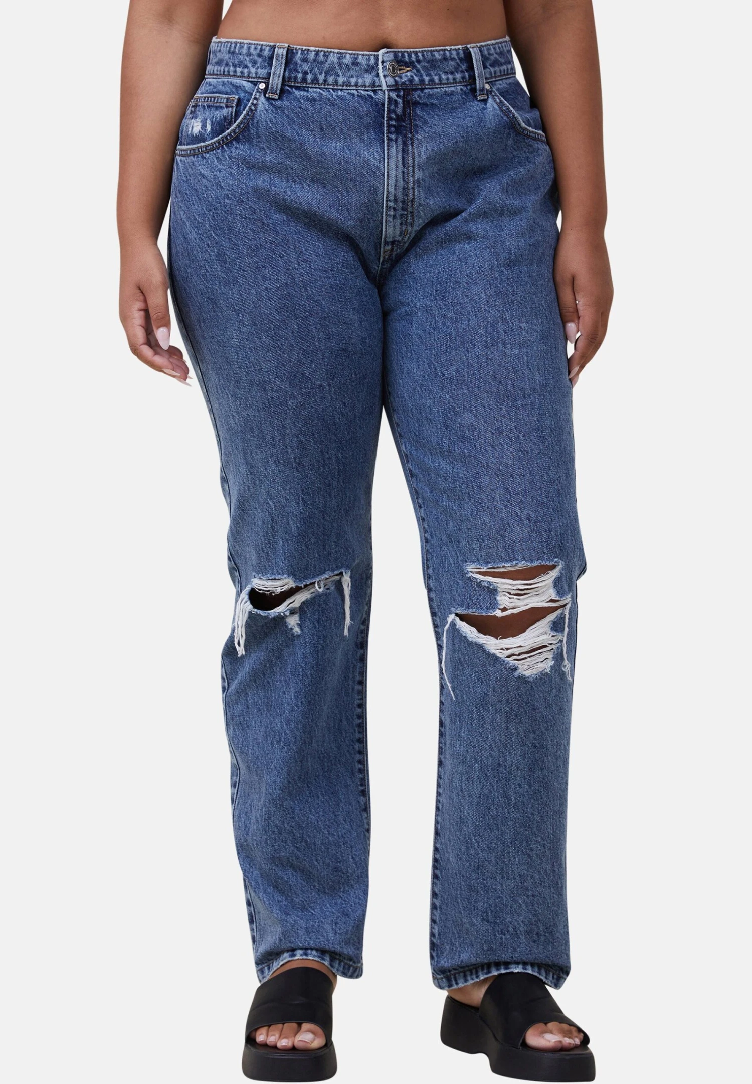 COTTON ON The Long Features A High Waist That Holds You In AJeans A SigarettaHarbour Blue Rip Donna Jeans C1Q21N024-K11 3 COTTON ON The Long Features A High Waist That Holds You In AJeans A SigarettaHarbour Blue Rip Donna Jeans C1Q21N024-K11