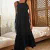 Next Cotton Maxi Shirred DressVestito EstivoBlack Donna Vestiti NX321C38U-Q13
