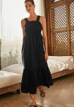 Next Cotton Maxi Shirred DressVestito EstivoBlack Donna Vestiti NX321C38U-Q13