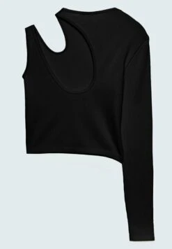 Stradivarius Asymmetric Seamless With Double Strap DetailMaglietta A Manica LungaBlack Donna T-shirt E Top STH21D1H9-Q11 -Vendite ONLY 2a75e782ee0a409a961fc2bbfdd1f336