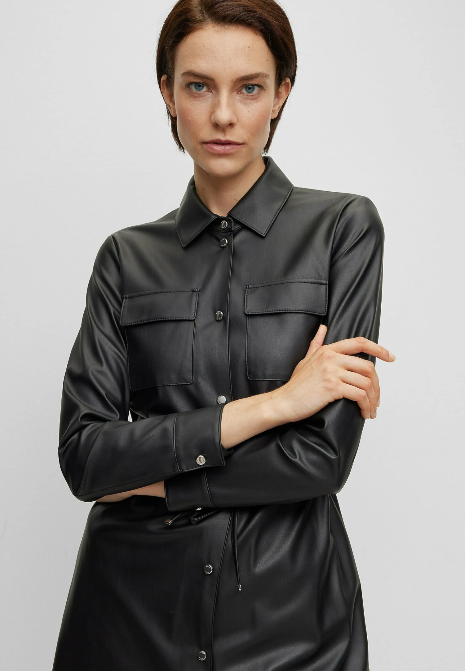 Boss Daledy1Abito A CamiciaSchwarz Eins Donna Vestiti BB121C0XQ-Q11 6 Boss Daledy1Abito A CamiciaSchwarz Eins Donna Vestiti BB121C0XQ-Q11 - immagine 4