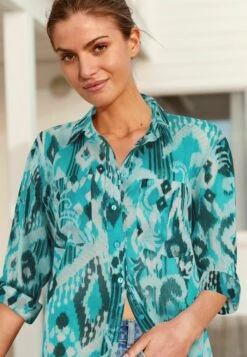 Next Cotton Beach ShirtAccessorio Da SpiaggiaBlue And White Printed Donna Moda Mare NX321E21Y-K11