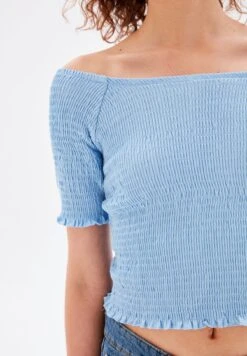 Gimped Square Collar - T-Shirt Basic - Blue -Vendite ONLY 3a8c791cec8a40ea8a693847d7e3e9bc