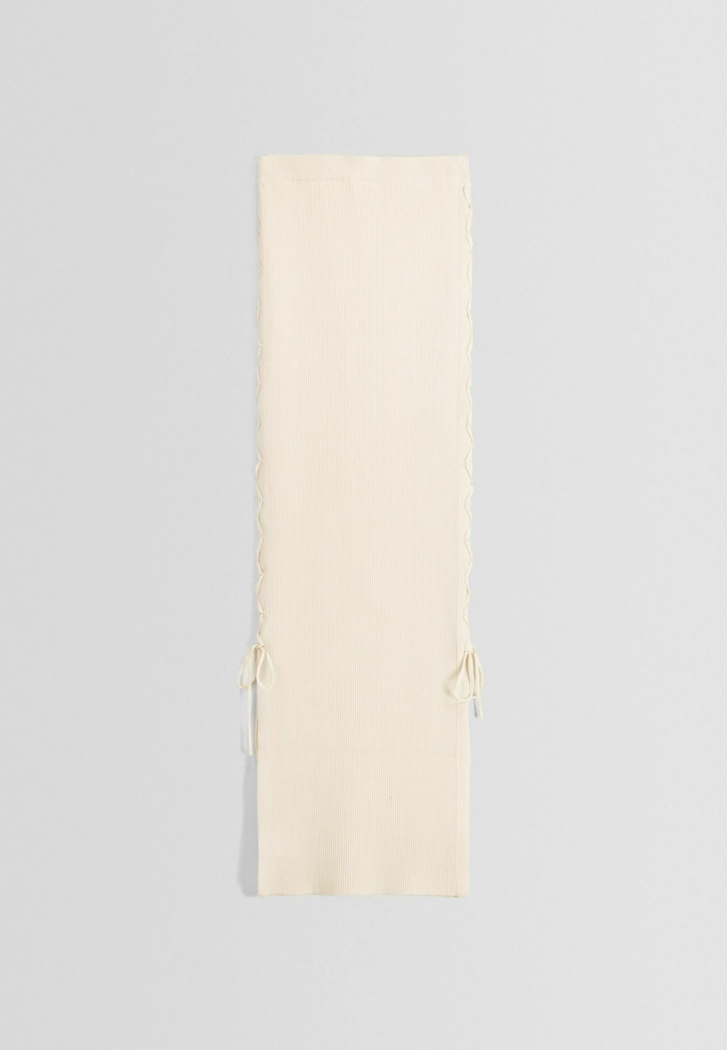 BERSHKA Knit With Side Ties- Gonna Lunga - Beige 8 BERSHKA Knit With Side Ties- Gonna Lunga - Beige - immagine 6