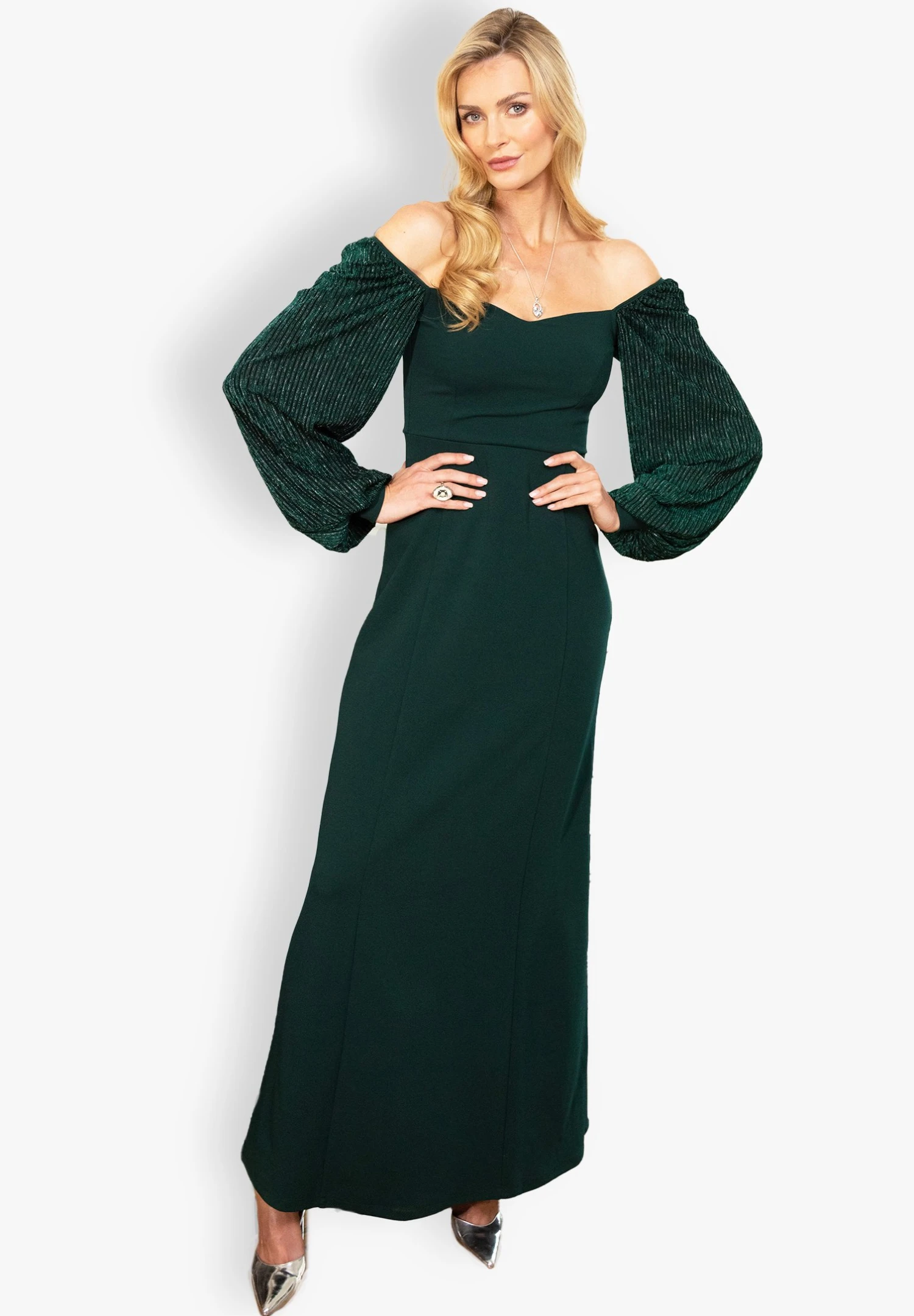 HotSquash Sweetheart NecklineVestito LungoBottle Green Donna Vestiti HOW21C04G-M11 4 HotSquash Sweetheart NecklineVestito LungoBottle Green Donna Vestiti HOW21C04G-M11 - immagine 2