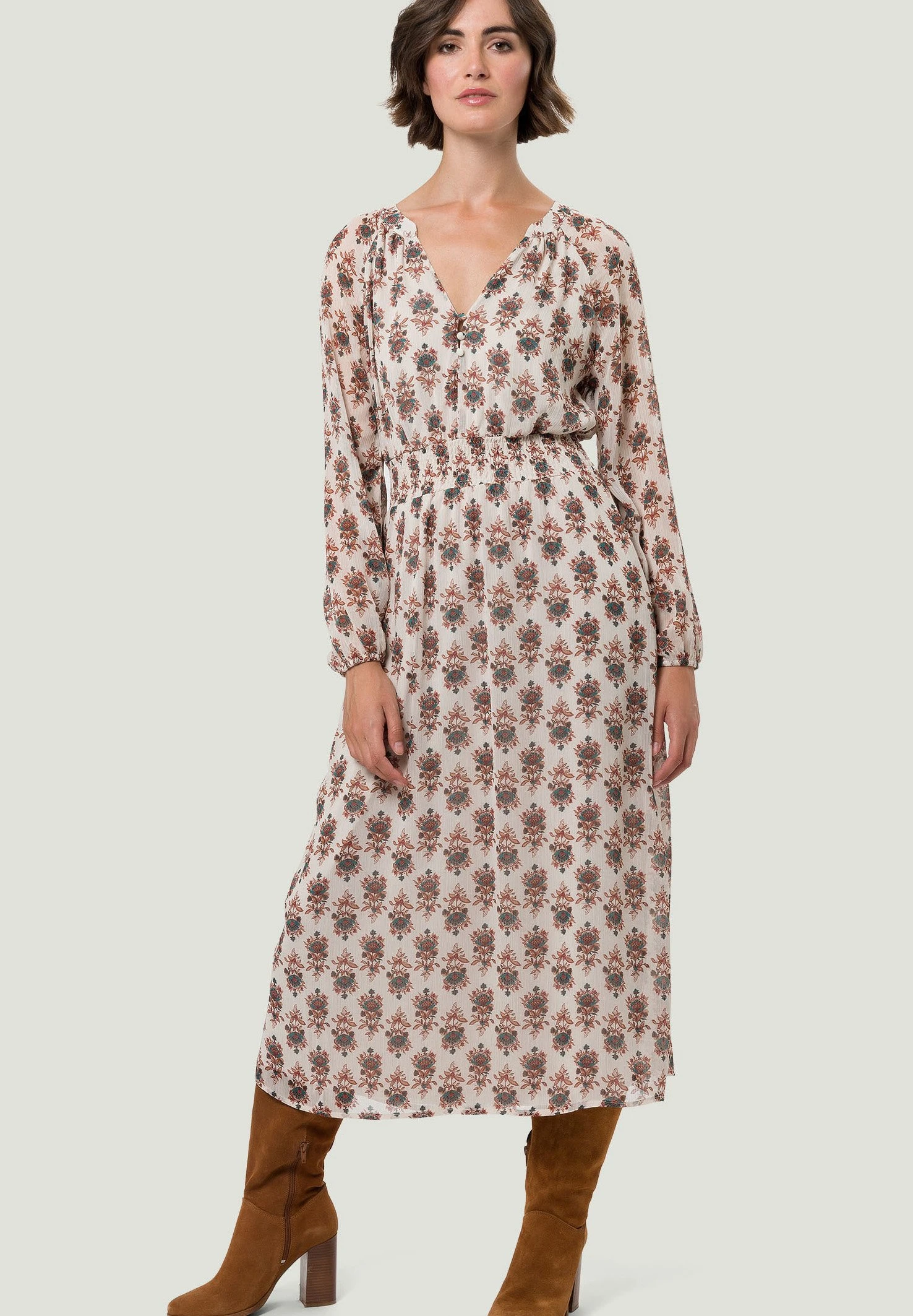 Zero Vestito EstivoCreambrown Donna Vestiti ZEE21C087-B11 3 Zero Vestito EstivoCreambrown Donna Vestiti ZEE21C087-B11