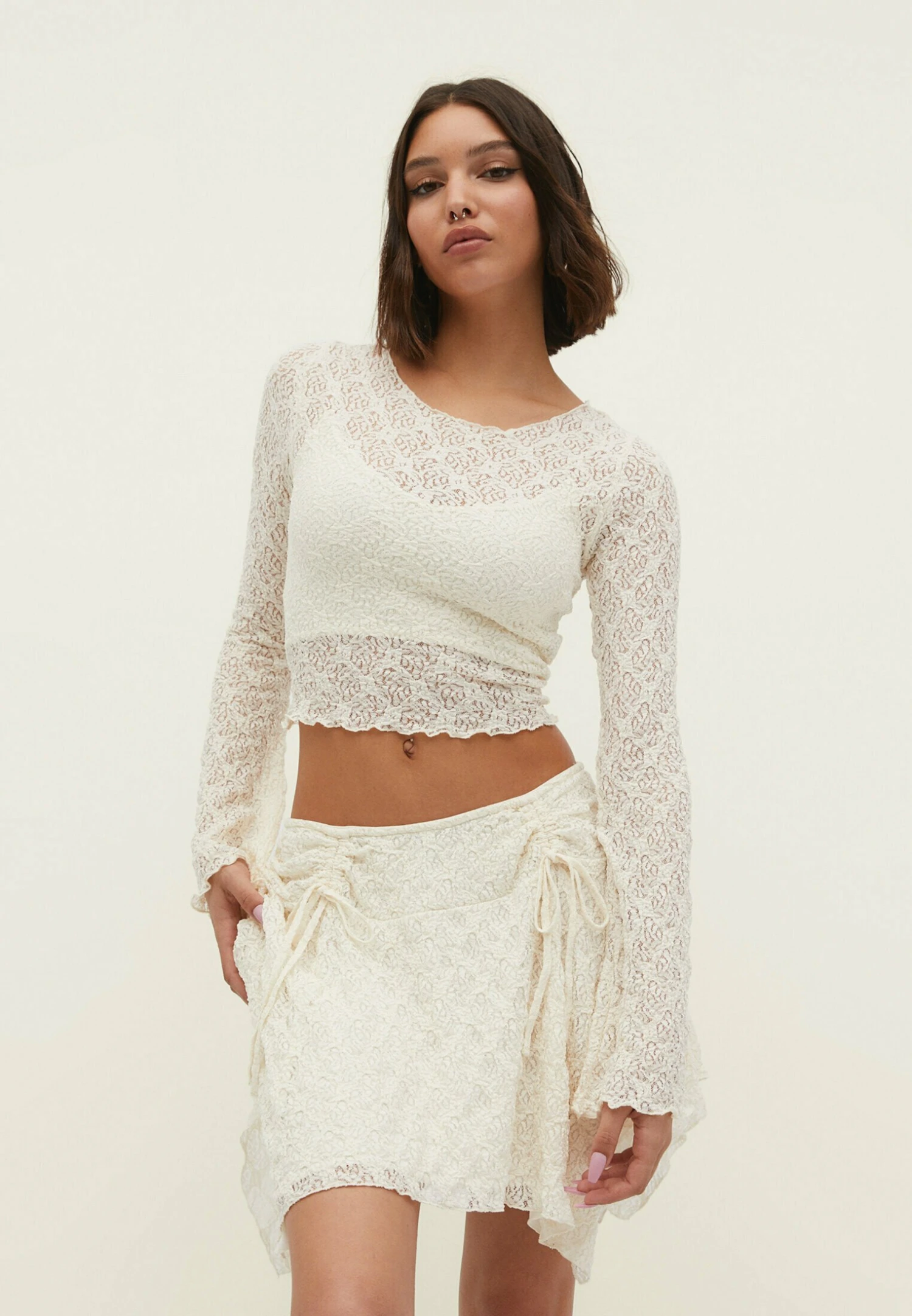 Stradivarius With Pointed Detail - Minigonna - White 3 Stradivarius With Pointed Detail - Minigonna - White