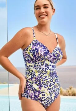 Next Tummy Control Costume Da BagnoGreen Purple Leopard Donna Moda Mare NX381G07N-I11