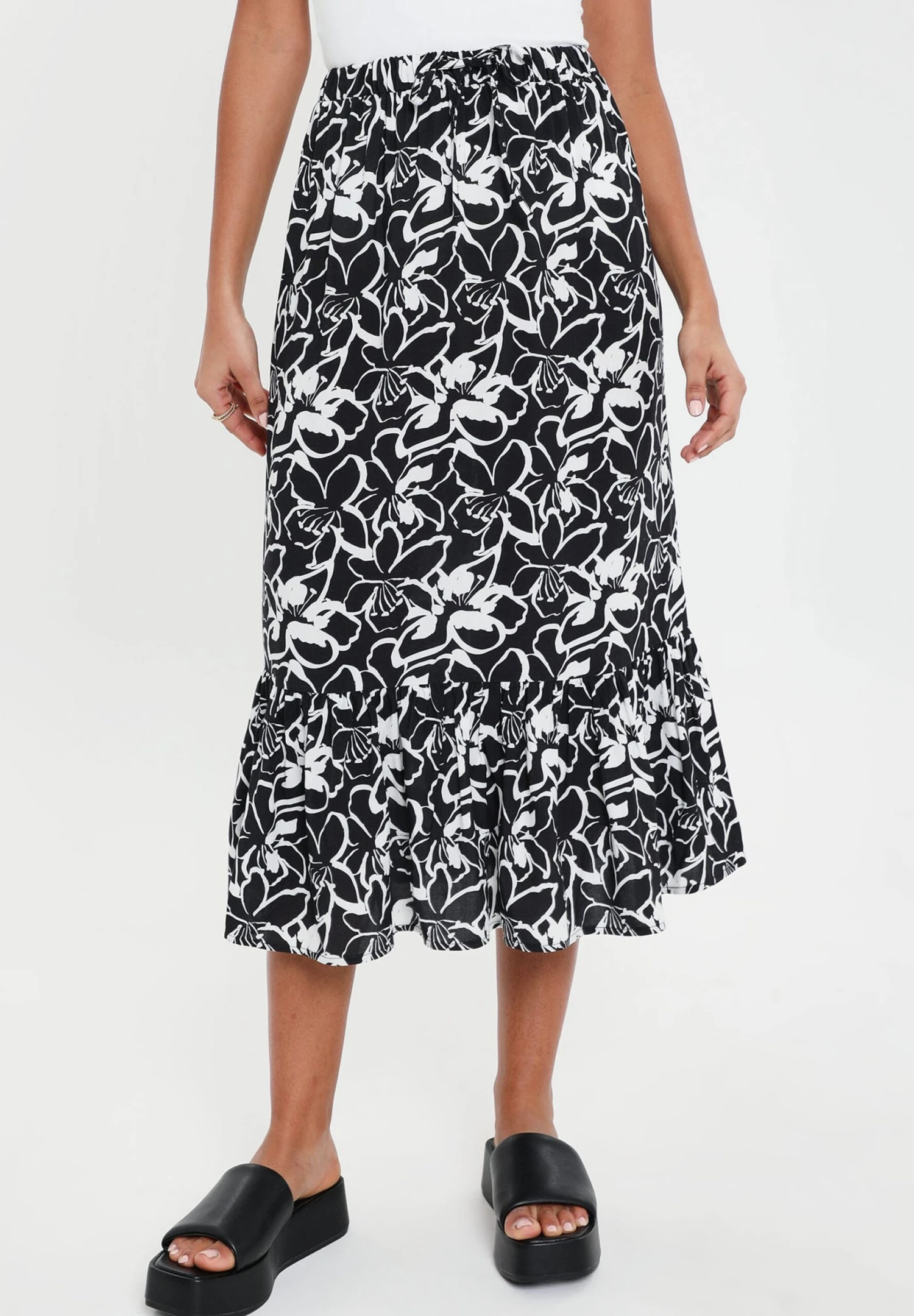 Threadbare Thb Midi Frill RainGonna A CampanaBlack White Donna Gonne THC21B006-Q11 3 Threadbare Thb Midi Frill RainGonna A CampanaBlack White Donna Gonne THC21B006-Q11