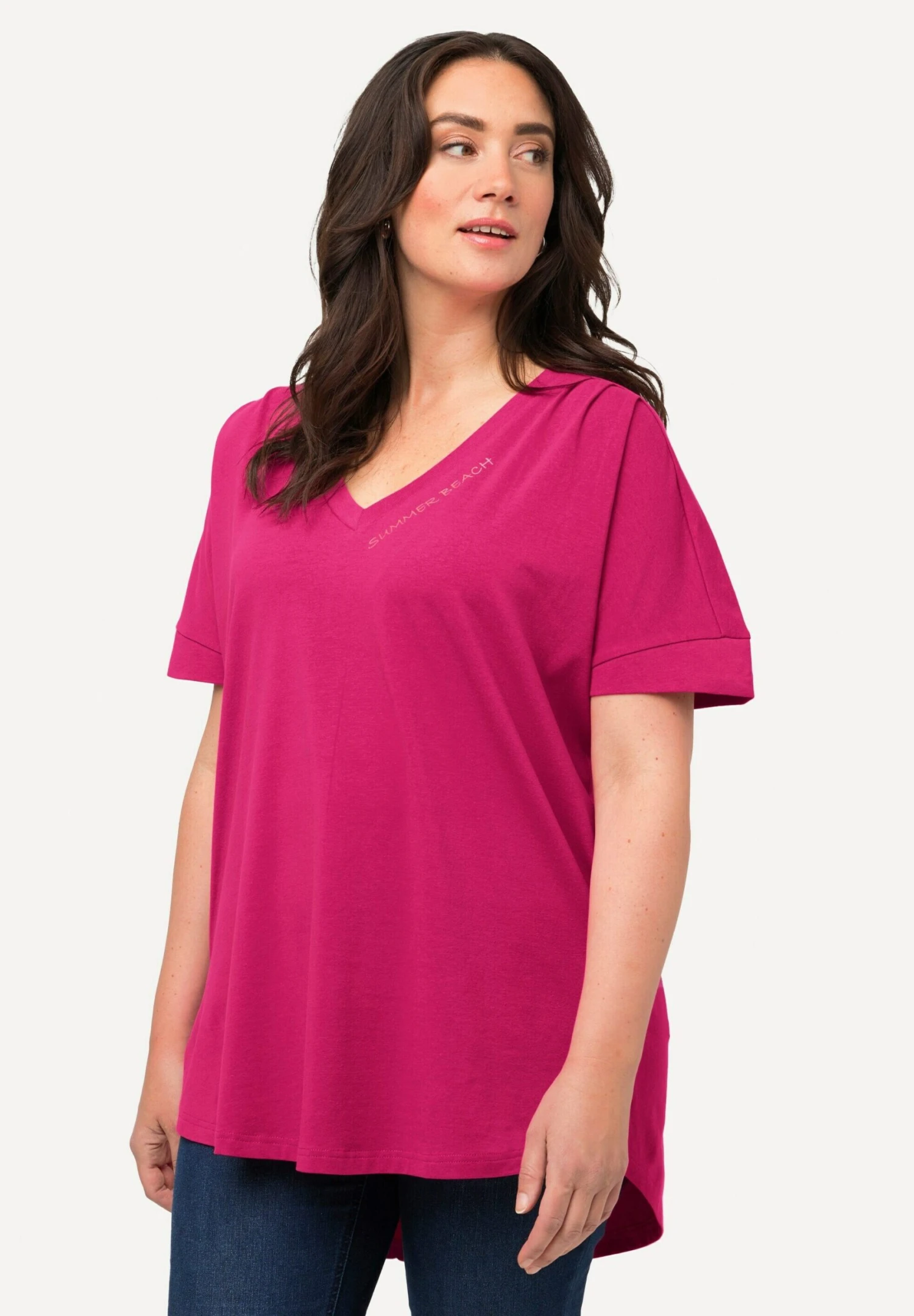 Ulla Popken T-Shirt Con StampaFuchsia Roze Donna T-shirt E Top UP121D2DU-J11 6 Ulla Popken T-Shirt Con StampaFuchsia Roze Donna T-shirt E Top UP121D2DU-J11 - immagine 4
