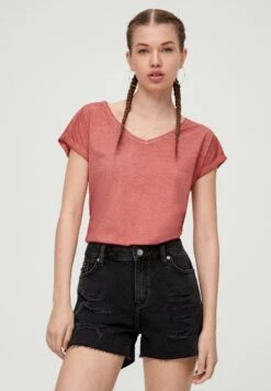 QS By S.Oliver À Effet Teint En Pièce - T-Shirt Basic - Papaya