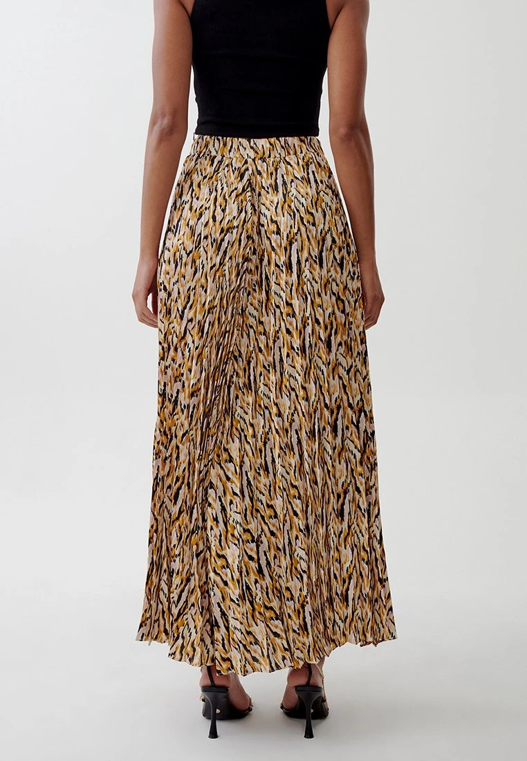 Tussah Miri Midi- Gonna A Pieghe - Ikat Print 5 Tussah Miri Midi- Gonna A Pieghe - Ikat Print - immagine 3