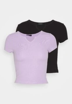 Even&Odd 2 PackT-Shirt BasicBlack/Purple Donna T-shirt E Top EV421D24U-Q11 -Vendite ONLY 6d7d2953f2954ba68e99263bf0da4095