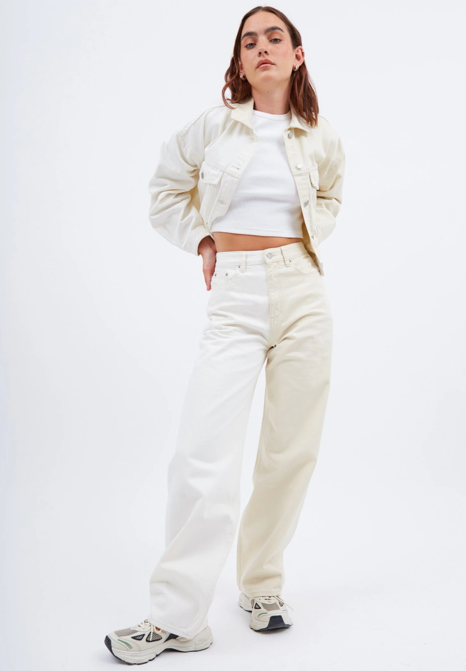 Dr. Denim Donna - Jeans Baggy - Two Tone White 4 Dr. Denim Donna - Jeans Baggy - Two Tone White - immagine 2