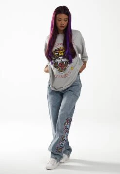 Ed Hardy Skull-Flower-BaggyJeans A SigarettaBleach Donna Jeans ED221N00B-K11 -Vendite ONLY 736ba4849c214da8a0408b11f1dbb9f5