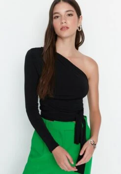 Trendyol Maglietta A Manica LungaBlack Donna T-shirt E Top TRU21D0TB-Q11