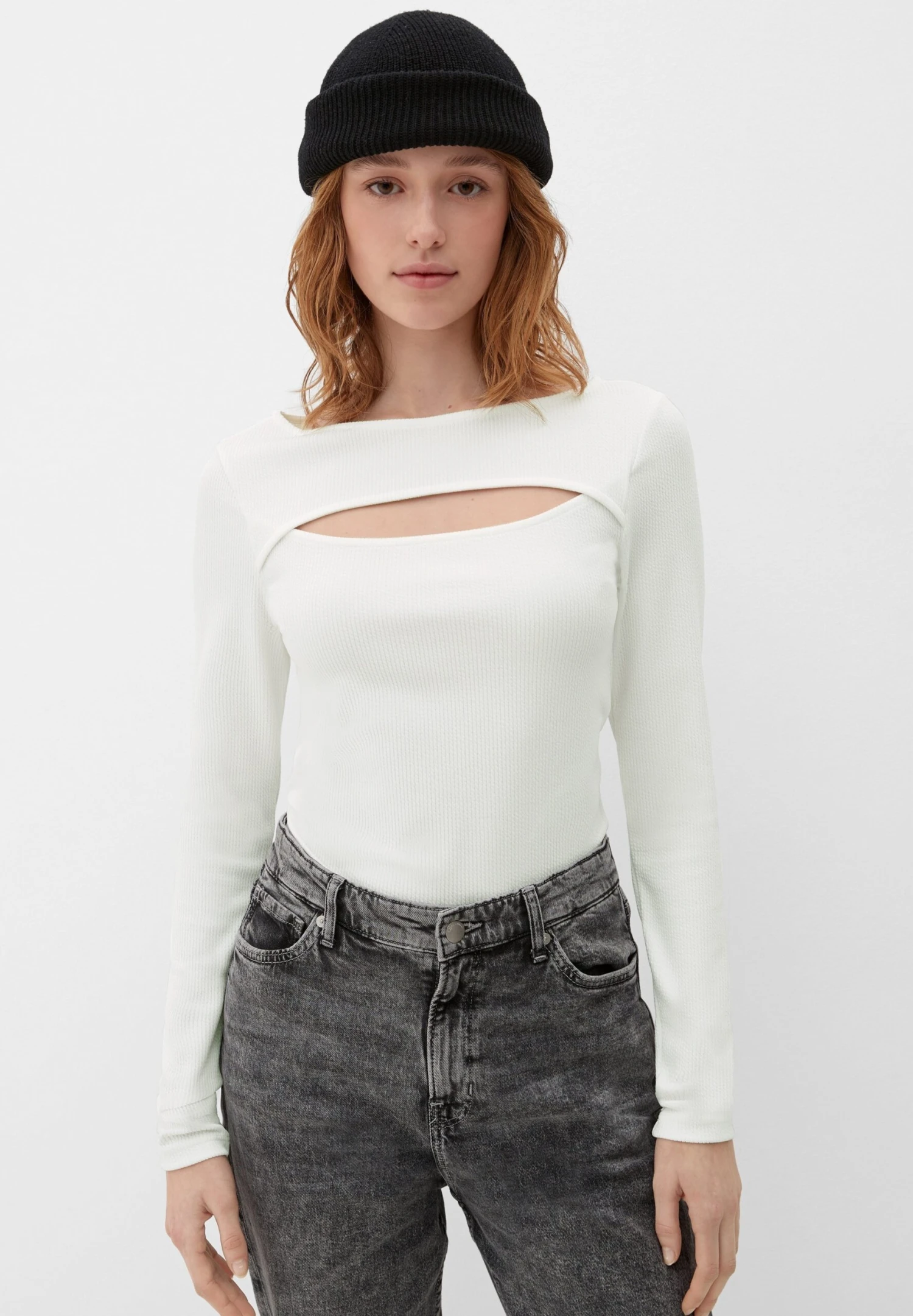 QS By S.Oliver Mit Cut-OutMaglietta A Manica LungaEcru Donna T-shirt E Top QS121D1AO-A11 3 QS By S.Oliver Mit Cut-OutMaglietta A Manica LungaEcru Donna T-shirt E Top QS121D1AO-A11