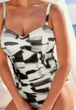 Next Tummy Control Ruched Bandeau SwimsuitCostume Da BagnoBlack Cream Tie Dye Donna Moda Mare NX381G0AD-B11 -Vendite ONLY 7f92222460c2471786b59b1f7b34f0d1