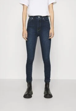 NA-KD Skinny High Waist Open HemJeans Skinny FitDark Blue Donna Jeans NAA21N01J-K11