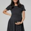Happy Mama Maternity Summer NursingVestito EstivoBlack With Dots Donna Vestiti H3T29F006-Q12