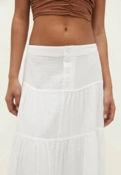 Stradivarius Buttoned Peasant Gonna LungaWhite Donna Gonne STH21B0IY-A11 -Vendite ONLY 92819bbee2234302b122ac2d0c3adb48