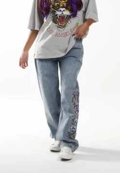 Ed Hardy Skull-Flower-BaggyJeans A SigarettaBleach Donna Jeans ED221N00B-K11 -Vendite ONLY 93edb4fce6f8488bad07ae13a22d7456