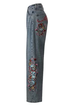 Ed Hardy Skull-Flower-BaggyJeans A SigarettaBleach Donna Jeans ED221N00B-K11 -Vendite ONLY 9cf73e0e233e4472b7c3c8f9084b46a9