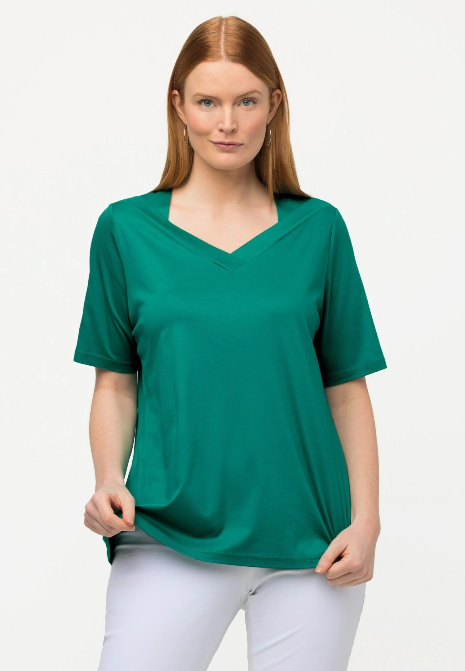 Ulla Popken T-Shirt BasicVert Bleu Donna T-shirt E Top UP121D26X-P11 6 Ulla Popken T-Shirt BasicVert Bleu Donna T-shirt E Top UP121D26X-P11 - immagine 4