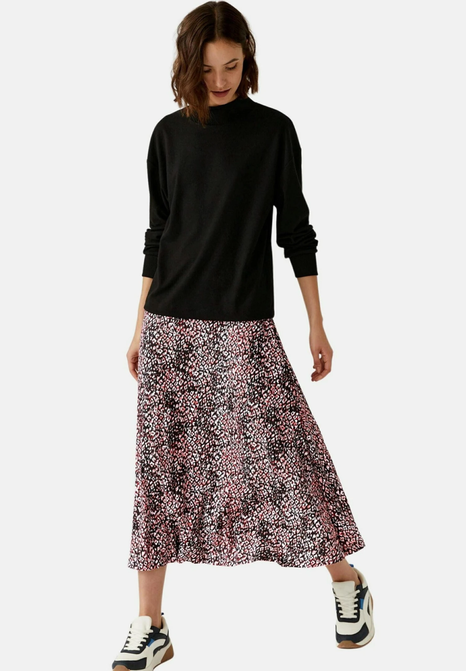 Marks & Spencer Animal Print Pleated Midi - Gonna A Campana - Pink Mix 3 Marks & Spencer Animal Print Pleated Midi - Gonna A Campana - Pink Mix