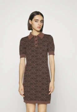 MOSCHINO Logo DressTubinoFantasy Brown Donna Vestiti 6MO21C067-O11