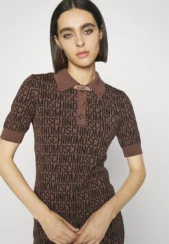 MOSCHINO Logo DressTubinoFantasy Brown Donna Vestiti 6MO21C067-O11 -Vendite ONLY ba5e208aeb3442ffb909b54acf458268