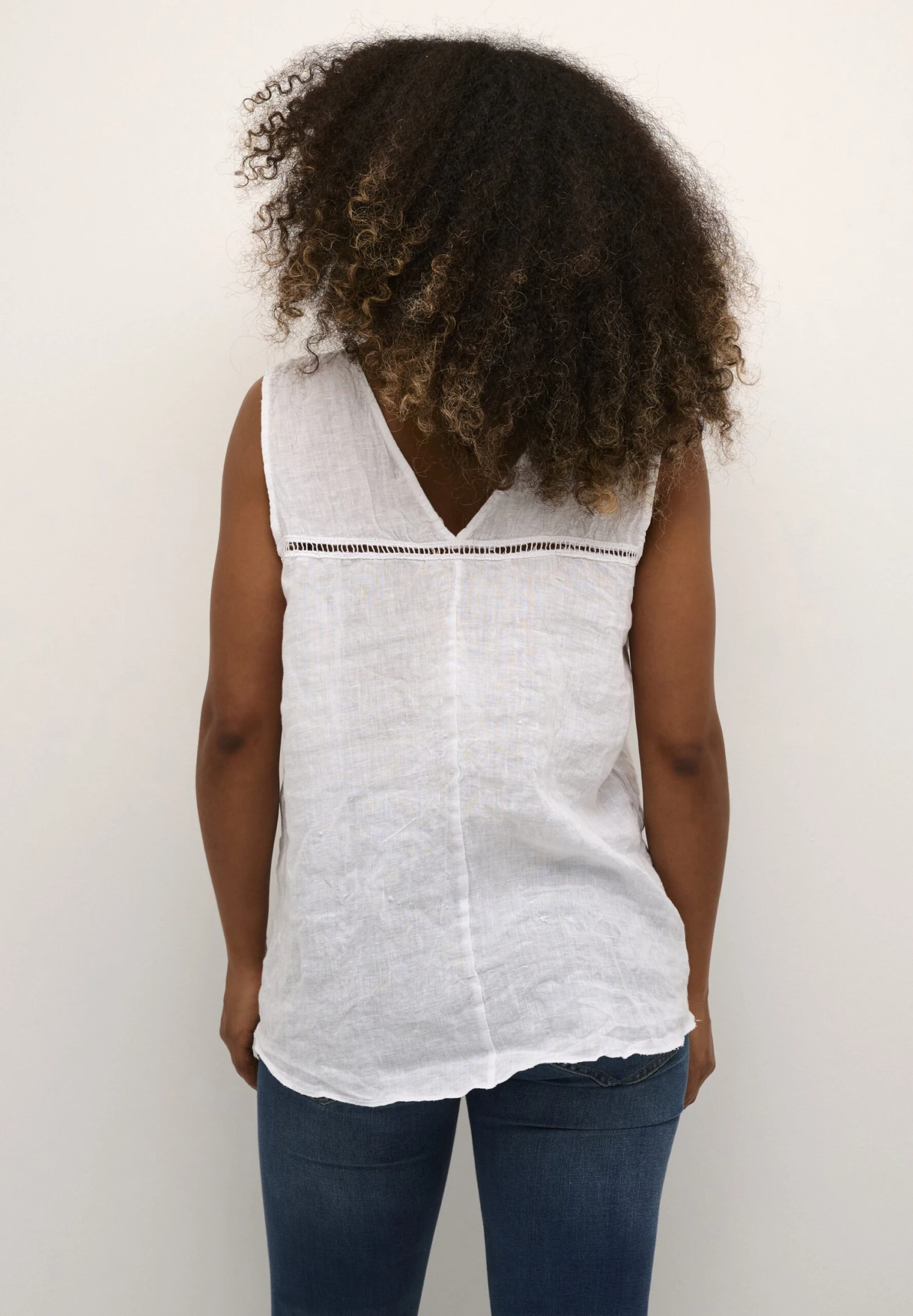 Cream Crpina - Top Linen - Top - White Solid 5 Cream Crpina - Top Linen - Top - White Solid - immagine 3