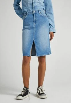 Pepe Jeans Midi Nikita- Gonna A Tubino - Blue Denim