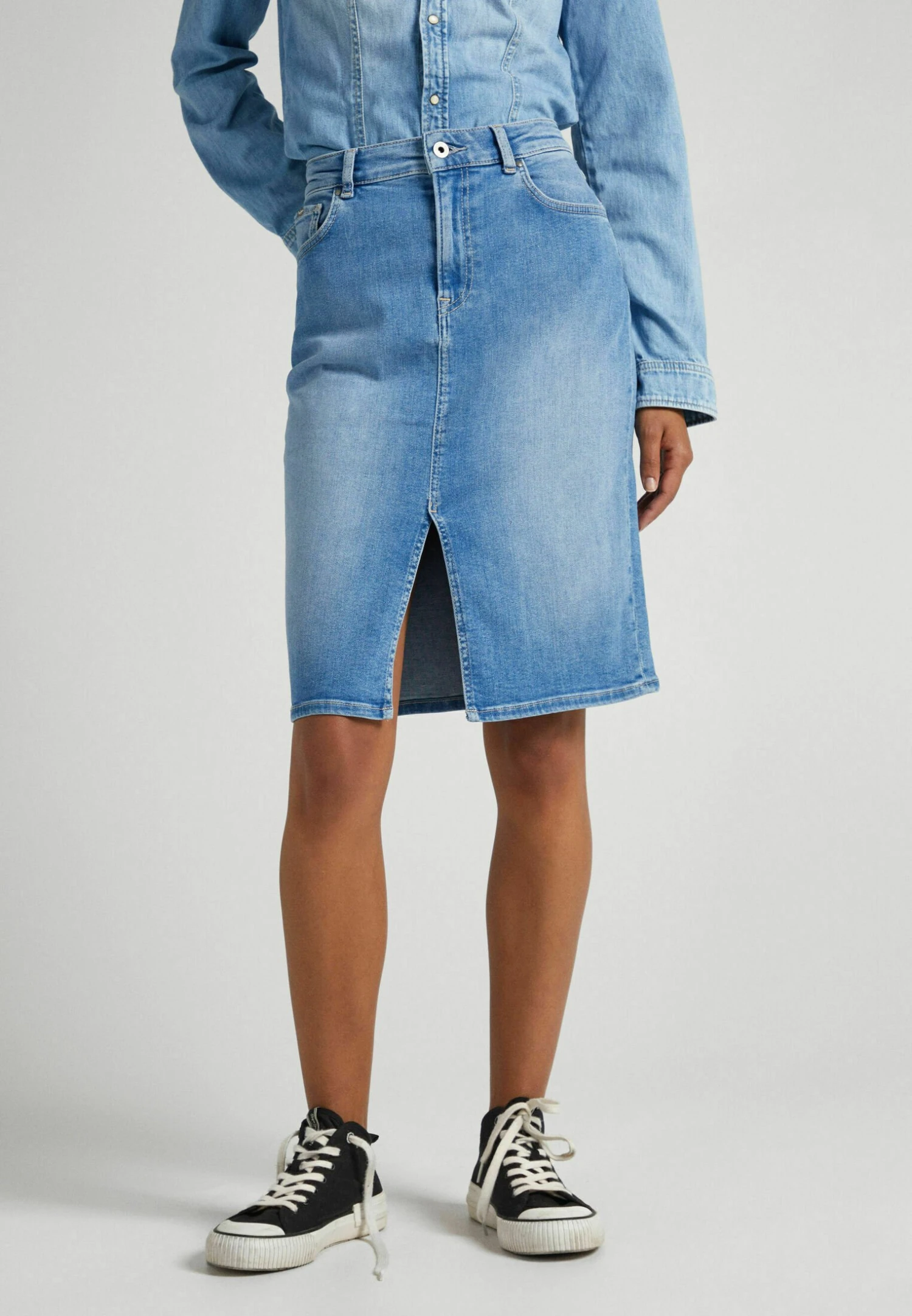 Pepe Jeans Midi Nikita- Gonna A Tubino - Blue Denim 3 Pepe Jeans Midi Nikita- Gonna A Tubino - Blue Denim