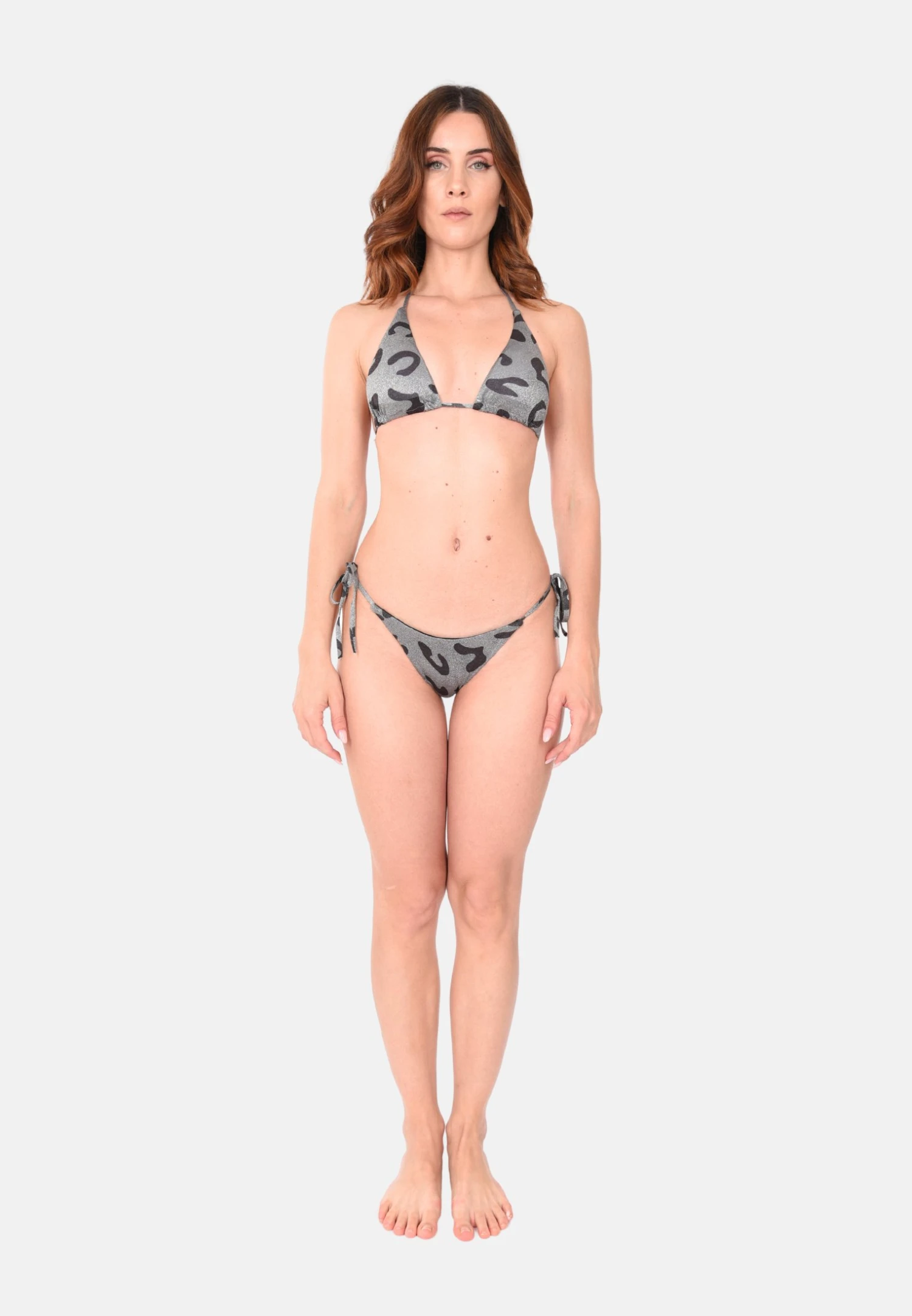 Set Costume Glitter BikiniGrigio Scuro Donna Moda Mare CIS81L001-C12 3 Set Costume Glitter BikiniGrigio Scuro Donna Moda Mare CIS81L001-C12