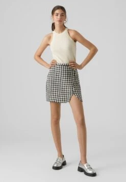 Vero Moda Vmpaige Houndstooth Wrap SkirtMinigonnaBlack/White Donna Gonne VE121B0ZO-Q11