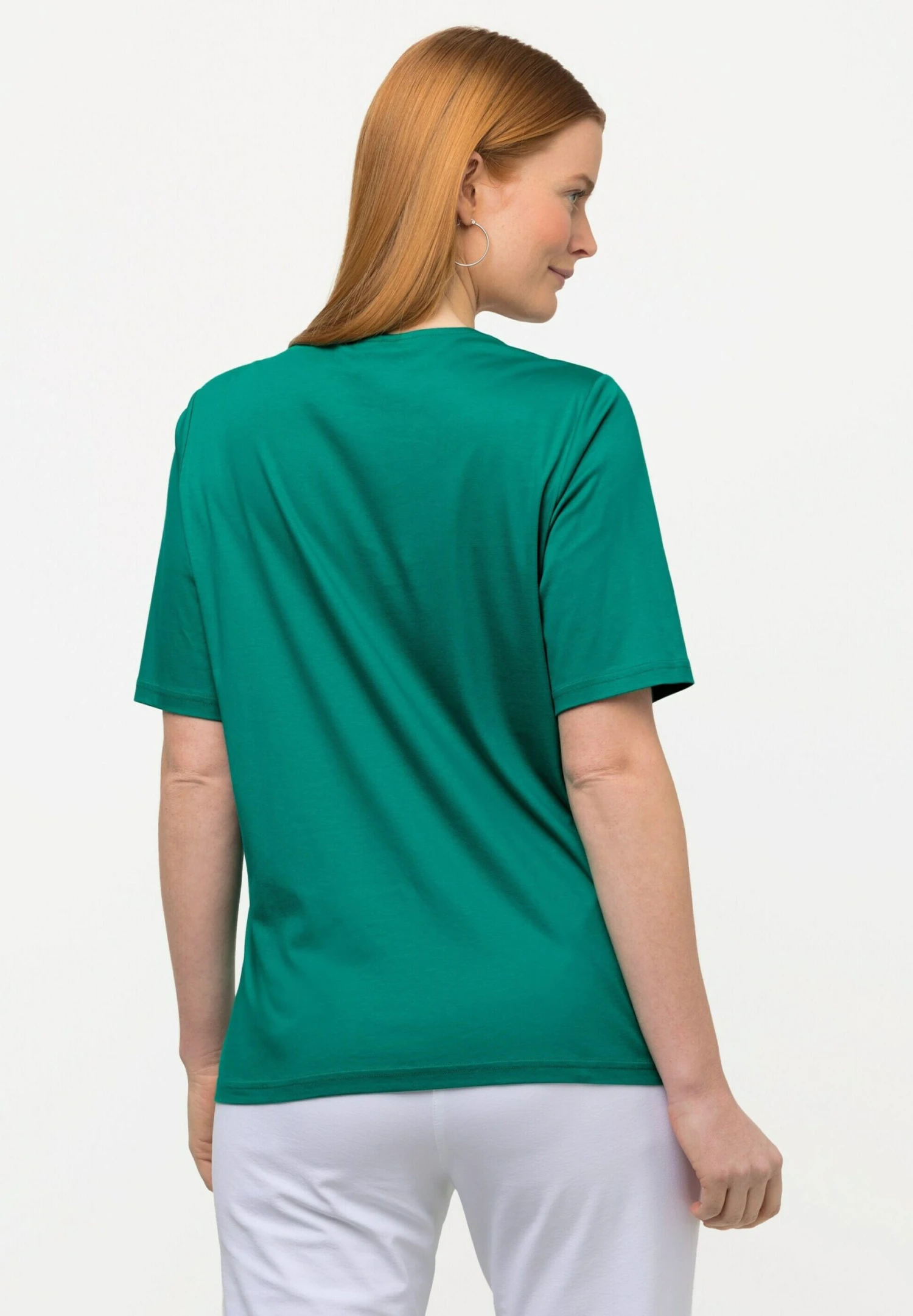 Ulla Popken T-Shirt BasicVert Bleu Donna T-shirt E Top UP121D26X-P11 4 Ulla Popken T-Shirt BasicVert Bleu Donna T-shirt E Top UP121D26X-P11 - immagine 2