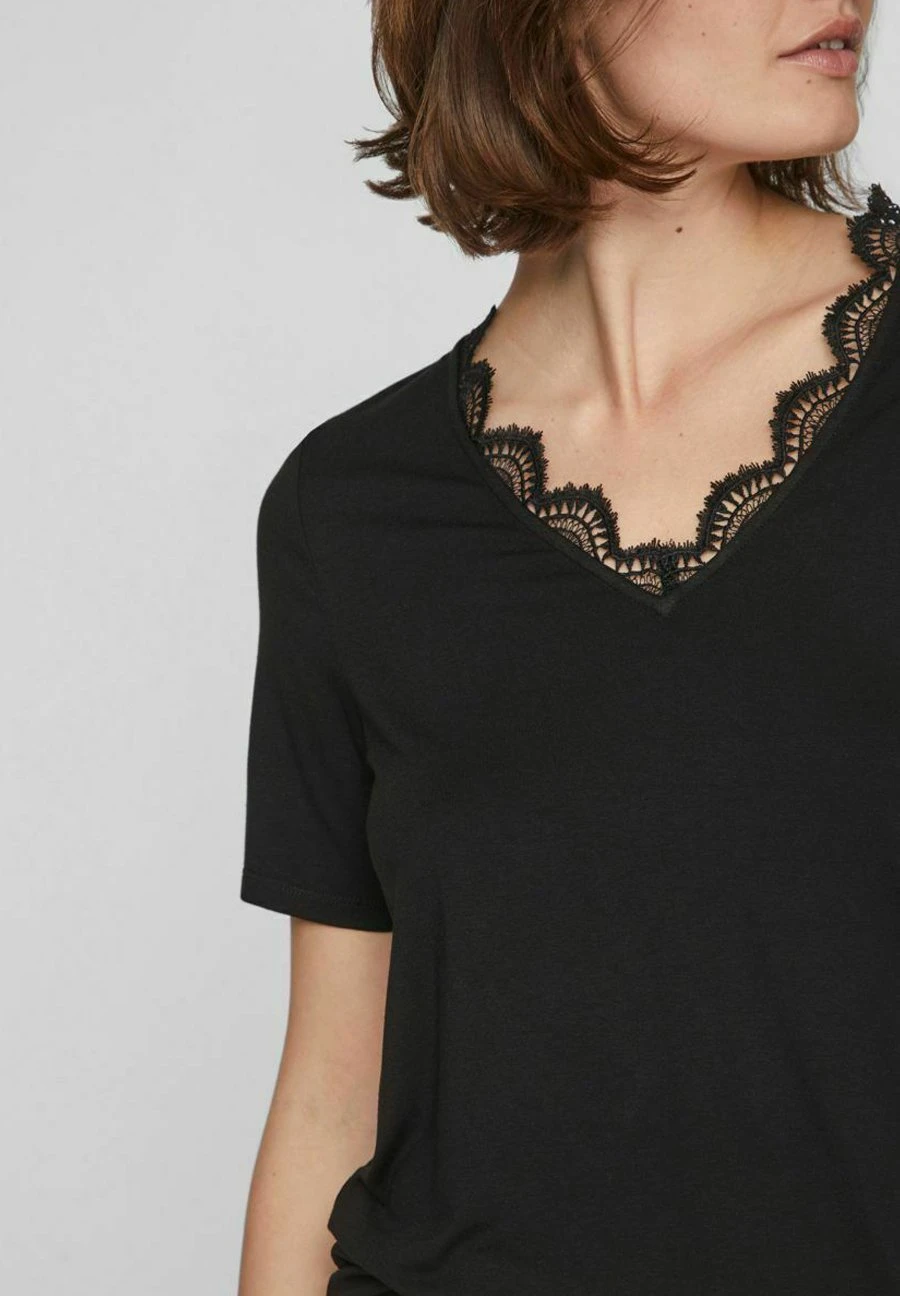 Vila Mit Kurzen Ärmeln V-AusschnittT-Shirt Con StampaBlack Donna T-shirt E Top V1021D1ER-Q11 6 Vila Mit Kurzen Ärmeln V-AusschnittT-Shirt Con StampaBlack Donna T-shirt E Top V1021D1ER-Q11 - immagine 4