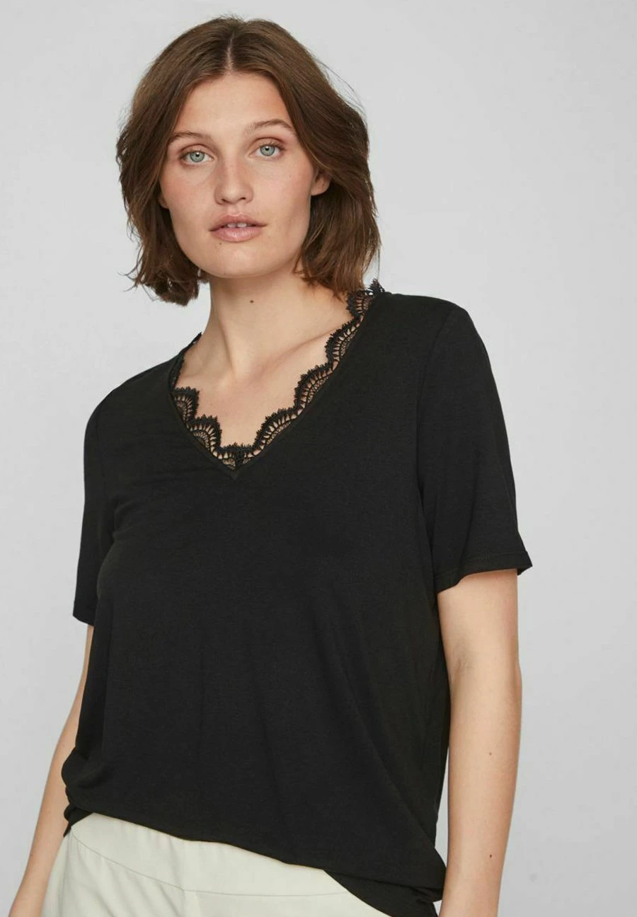 Vila Mit Kurzen Ärmeln V-AusschnittT-Shirt Con StampaBlack Donna T-shirt E Top V1021D1ER-Q11 7 Vila Mit Kurzen Ärmeln V-AusschnittT-Shirt Con StampaBlack Donna T-shirt E Top V1021D1ER-Q11 - immagine 5