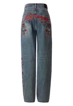 Ed Hardy Skull-Flower-BaggyJeans A SigarettaBleach Donna Jeans ED221N00B-K11 -Vendite ONLY de45f93ba0004e8e995257191ea1b479