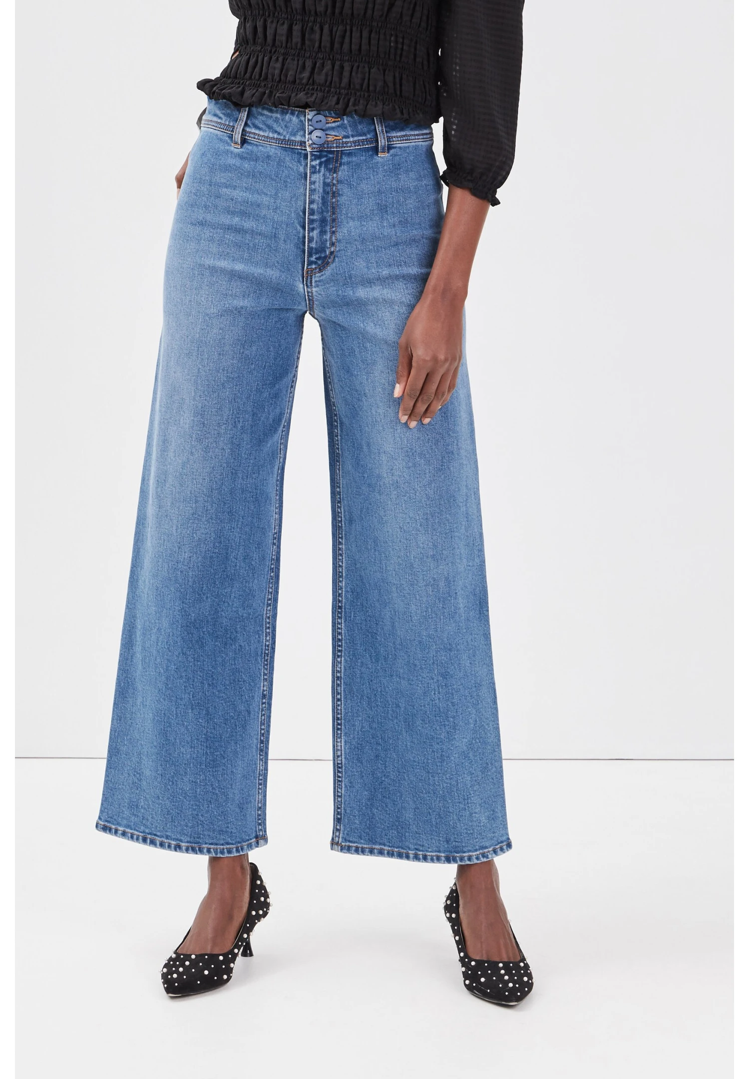 Mit Weitem Bein - Jeans A Zampa - Denim Double Stone 5 Mit Weitem Bein - Jeans A Zampa - Denim Double Stone - immagine 4