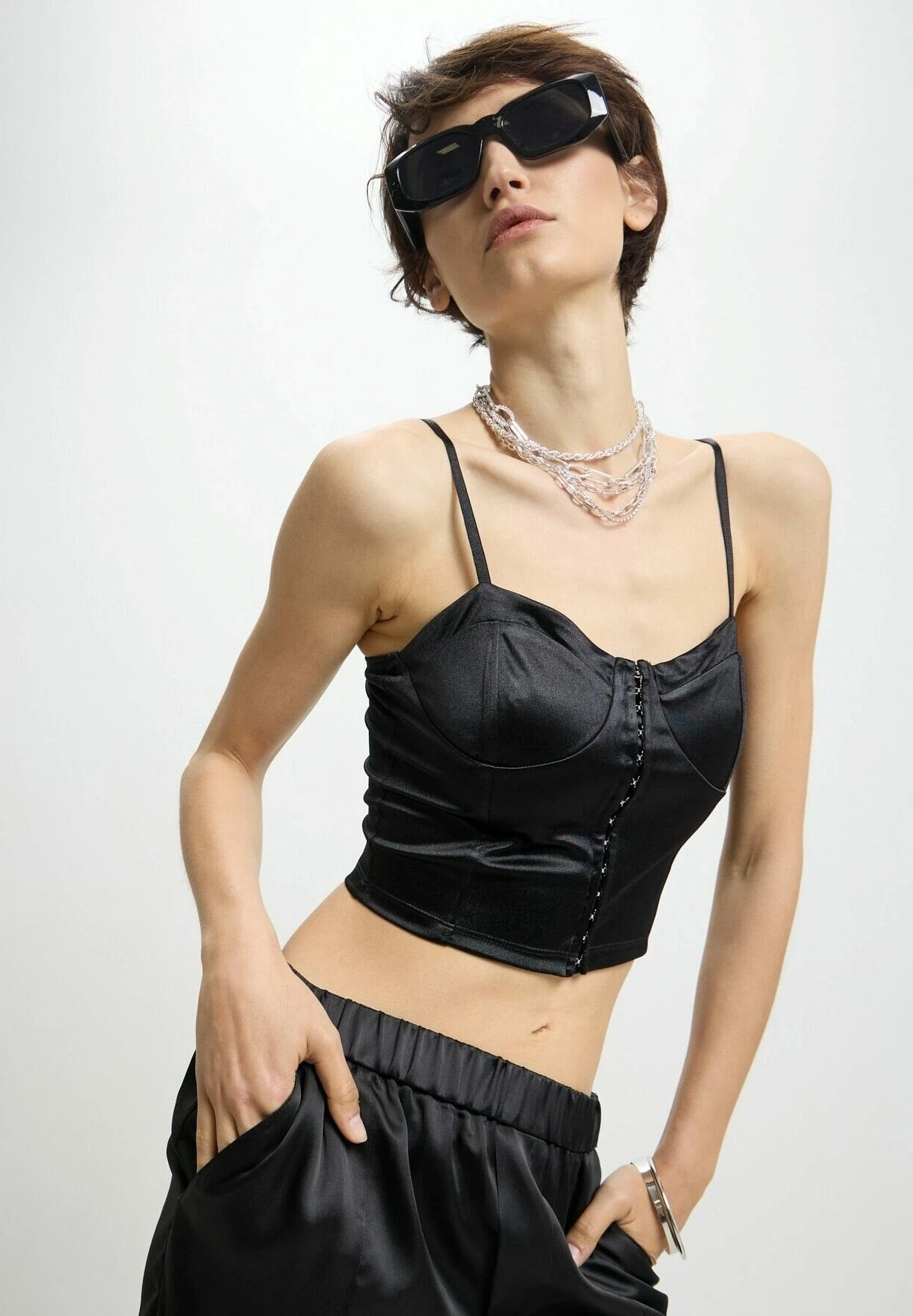 A Corpetto TopNero Donna T-shirt E Top CSM21E030-Q11 3 A Corpetto TopNero Donna T-shirt E Top CSM21E030-Q11