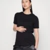 Pieces Maternity Pmria Fold Up Solid Tee T-Shirt BasicBlack Donna T-shirt E Top PIV29G02L-Q11