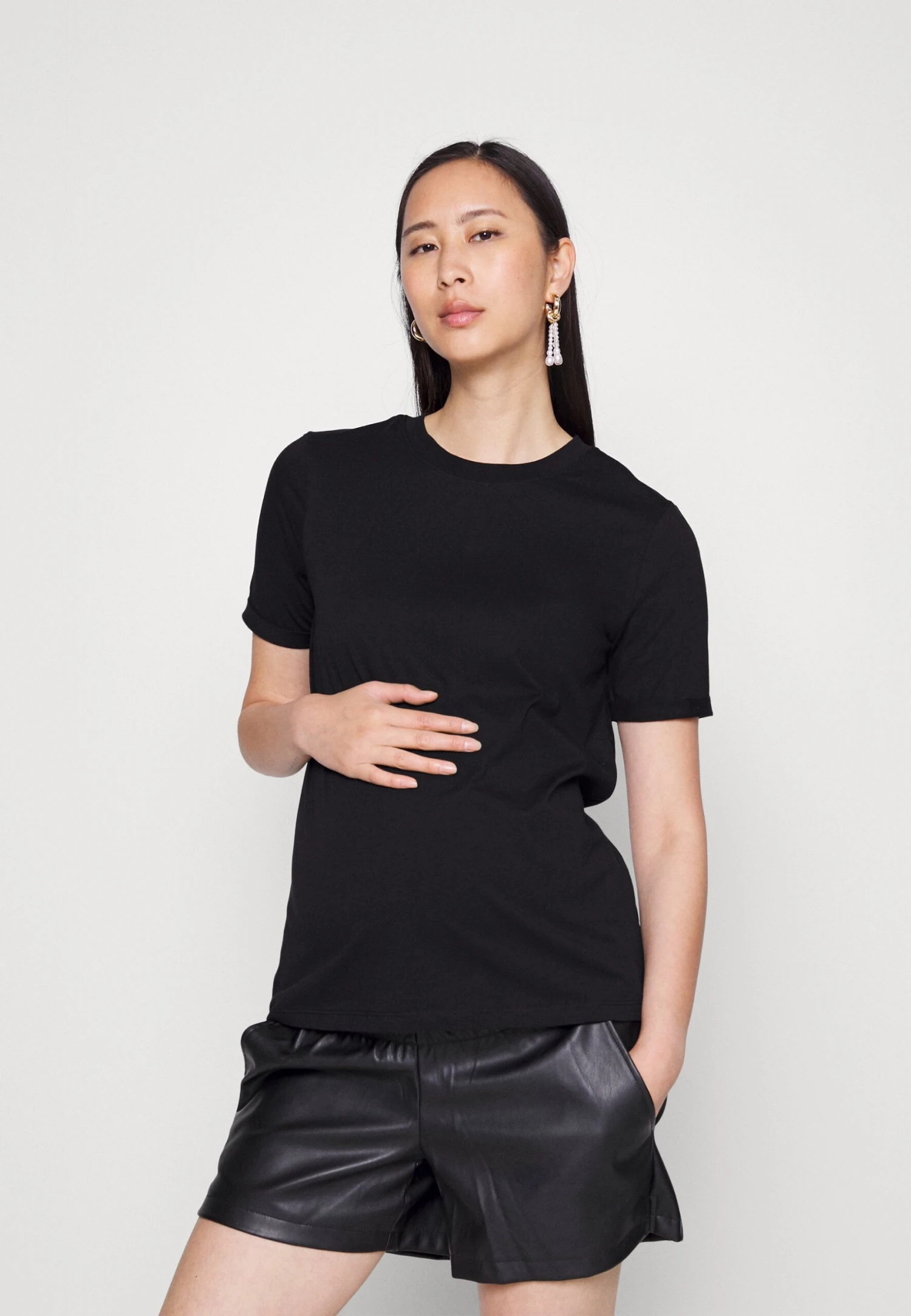 Pieces Maternity Pmria Fold Up Solid Tee T-Shirt BasicBlack Donna T-shirt E Top PIV29G02L-Q11 3 Pieces Maternity Pmria Fold Up Solid Tee T-Shirt BasicBlack Donna T-shirt E Top PIV29G02L-Q11