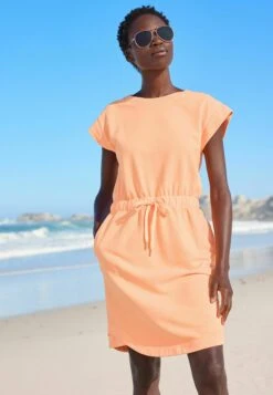 Next Elevated Short Sleeve Sweater Dress - Vestito Estivo - Fluro Orange