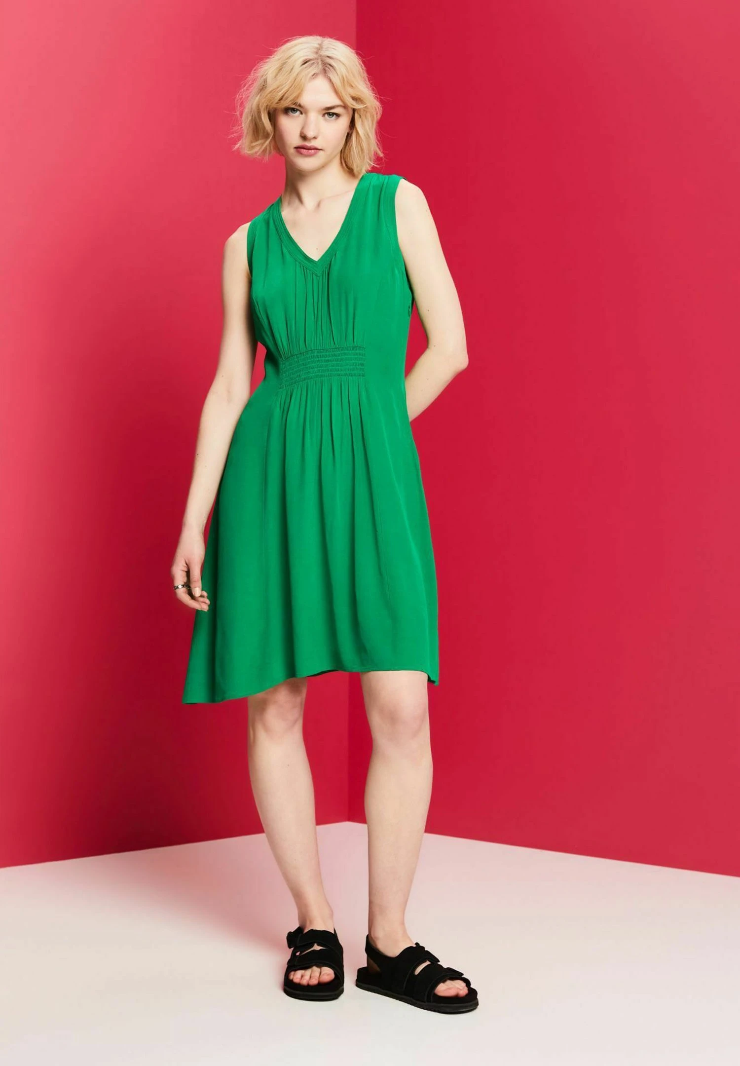 ESPRIT Mit Gesmokter TailleVestito EstivoGreen Donna Vestiti ES121C2DL-M11 5 ESPRIT Mit Gesmokter TailleVestito EstivoGreen Donna Vestiti ES121C2DL-M11 - immagine 3