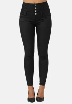 Highwaist- Jeans Skinny Fit - Schwarz